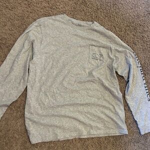 Men’s Long Sleeve Vineyard Vines Grey Co Pocket  Tee NEVER WORN